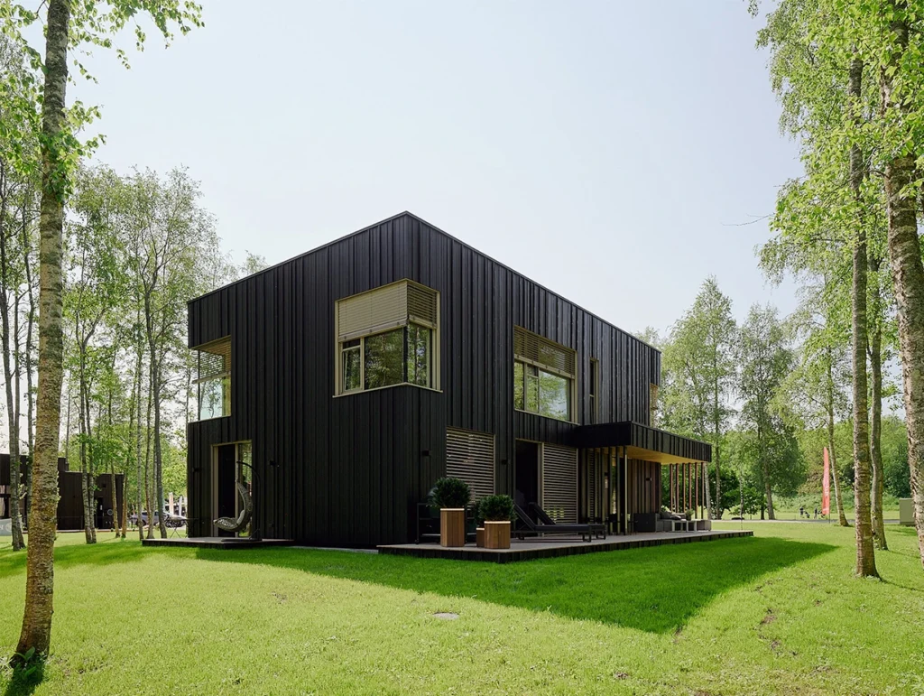 Thermory Cladding finished with Black Vivid by Thermory