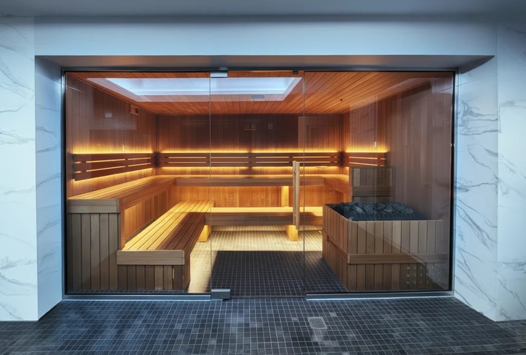  LA Dodgers sauna built with Thermory sauna materials