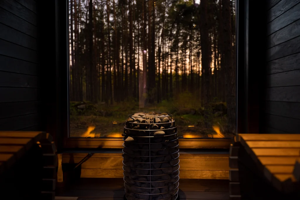 sauna at desk of WUUD house made with Thermory sauna materials