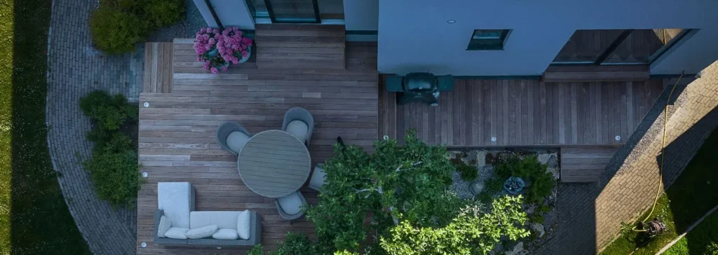 overhead view of ash deck